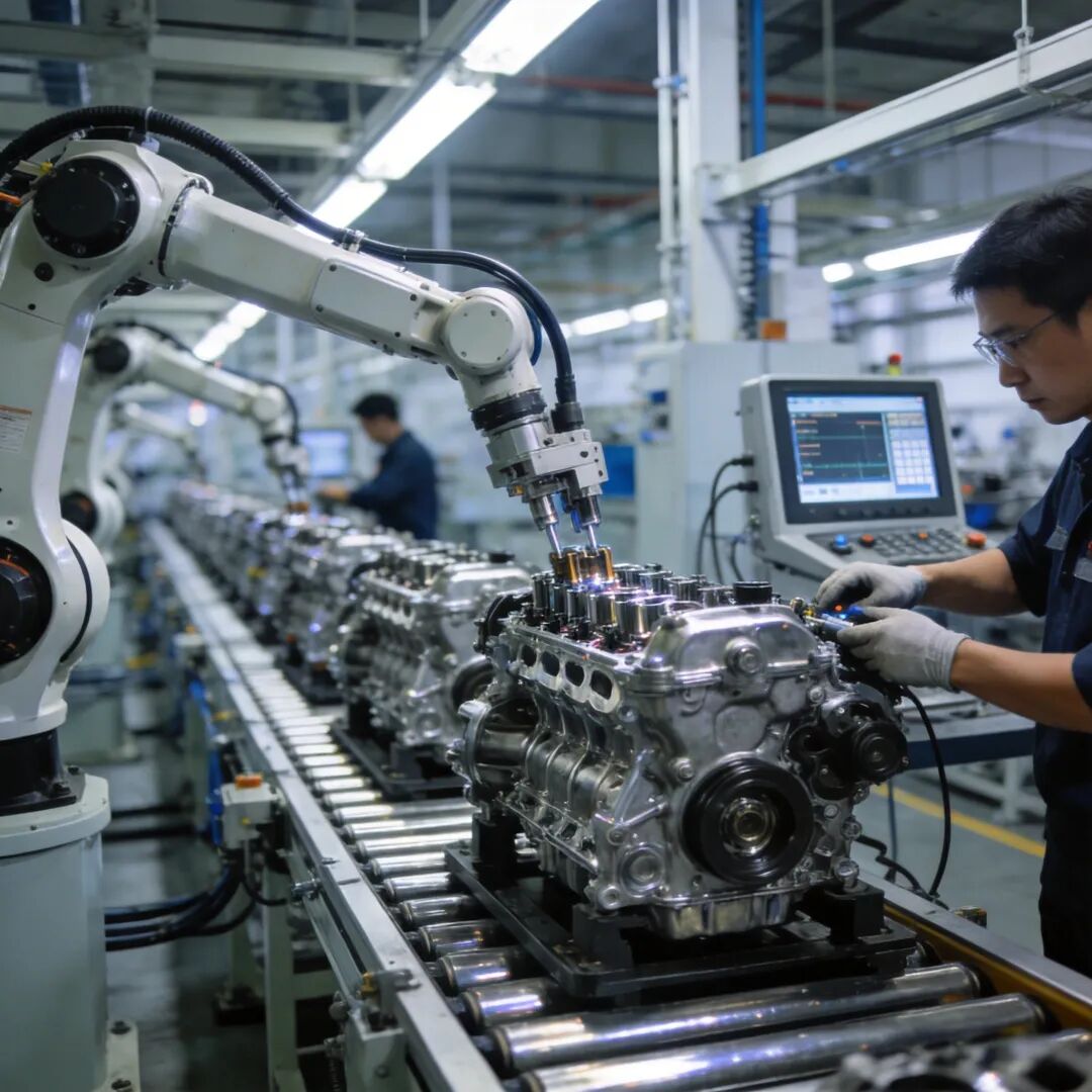 汽车装配线，展示精益生产和过程控制